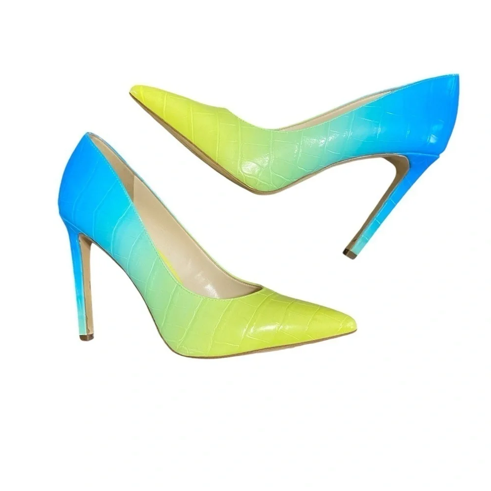 Ombré Nine West Tatiana Pumps Size 7M, Blue Stilettos